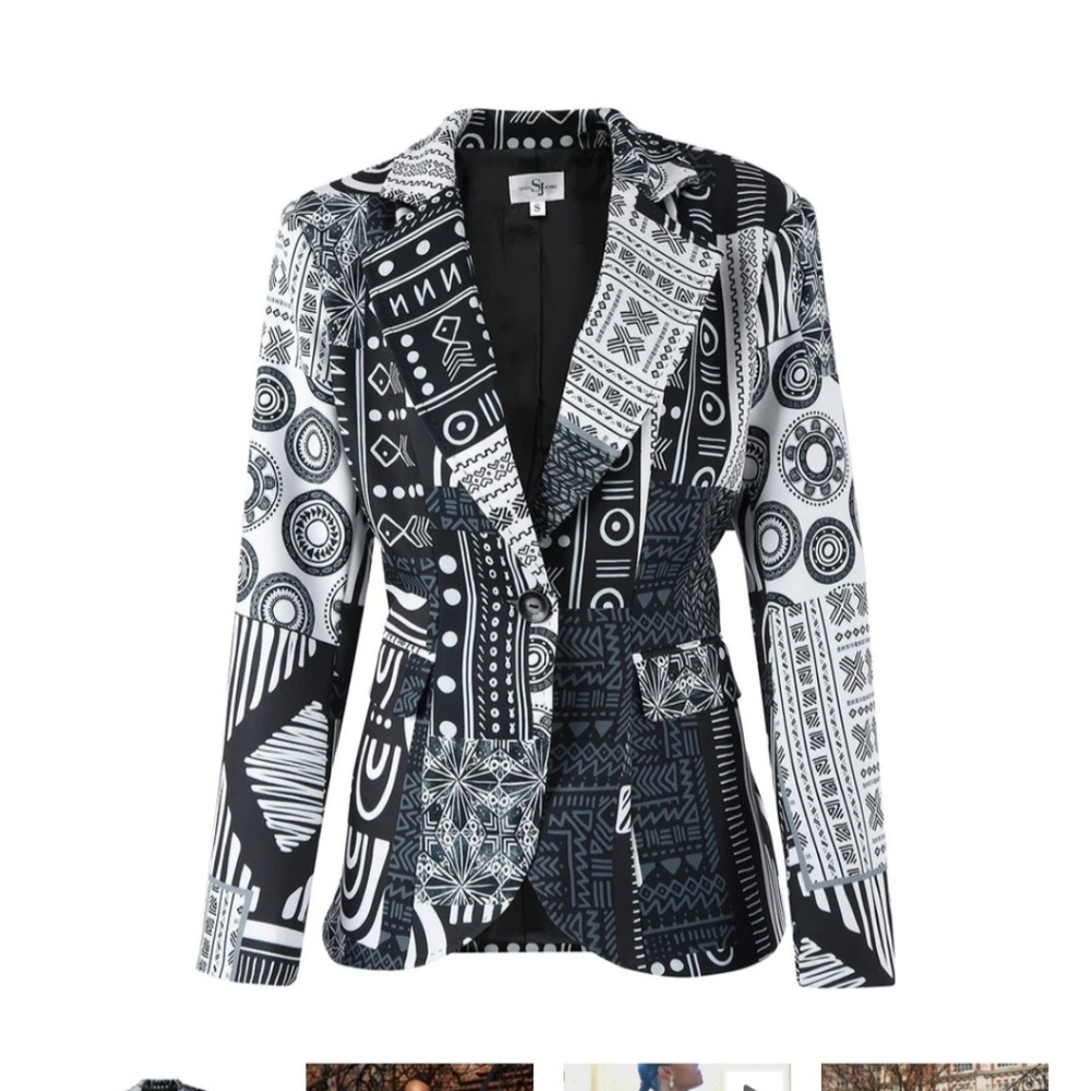 SASSY JONES Fiorella Luxe Patchwork Blazer..2X ..NEW NEVER WORN